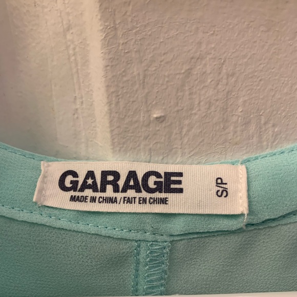 Garage Size Small Sea Foam Green Sheer Chiffon Blouse - Picture 5 of 7